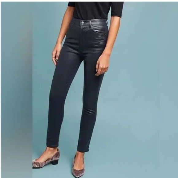 CITIZENS OF HUMANITY  High Rise Skinny Coated Jean , BLACK BLUE, 28 , EUC - Picture 2 of 11